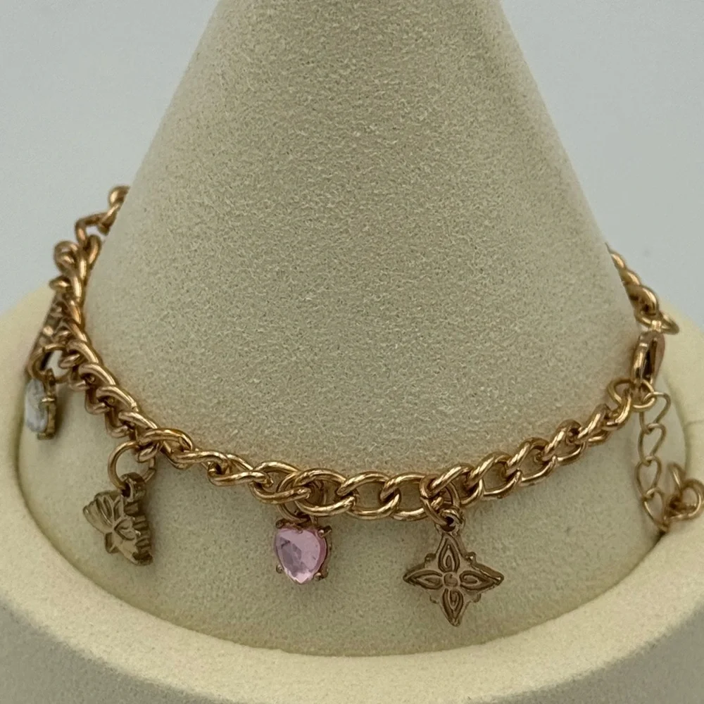 Wicked Glinda Charm Bracelet Claire’s Ariana Grande Pink Shoe Dress Heart‎ Rare